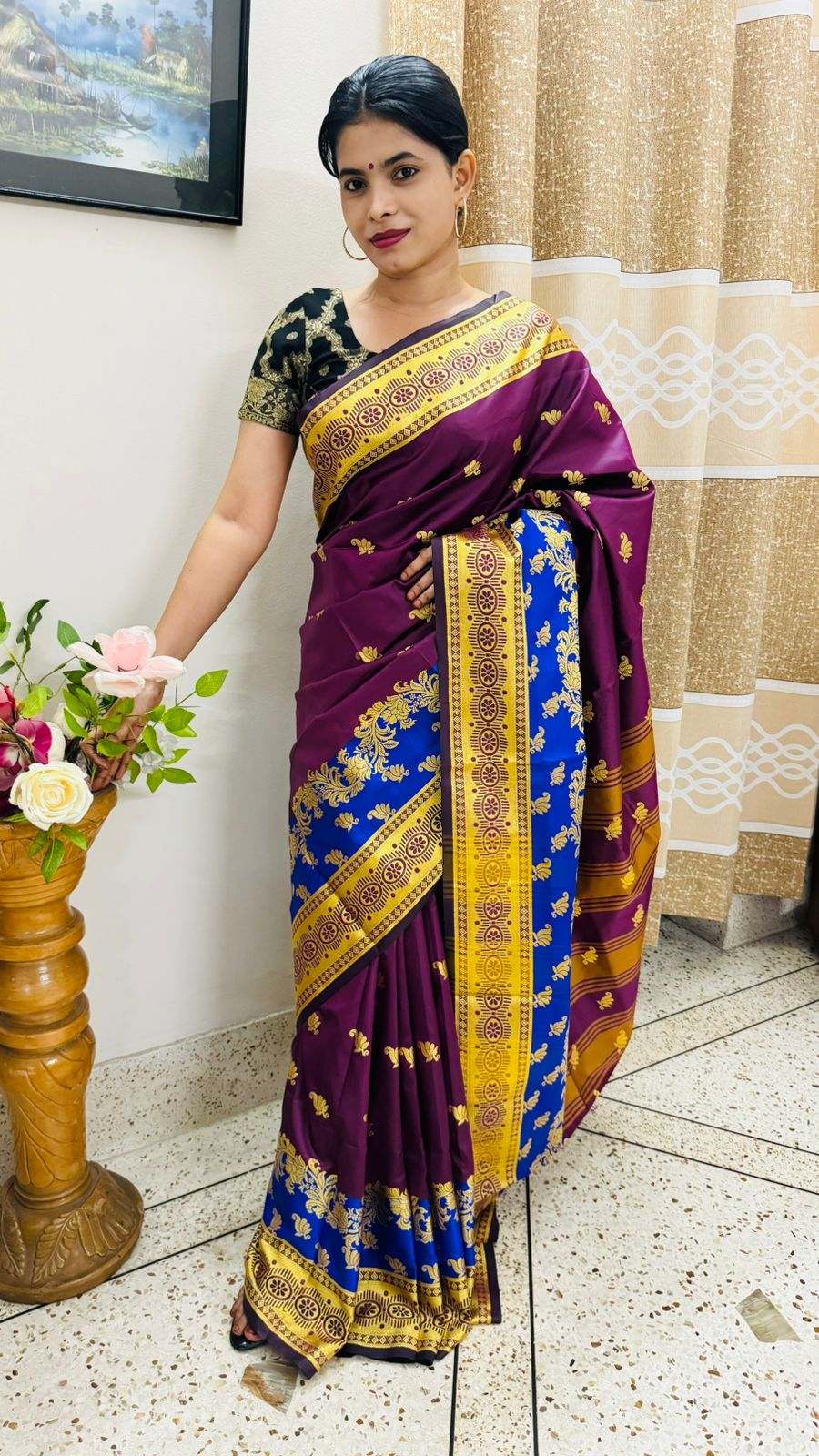 সিল্ক কাতান শাড়ি ছবি 7