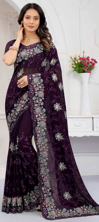 ইন্ডিয়ান জর্জেট শাড়ি ব্লাউজ পিস সহ ছবি 5