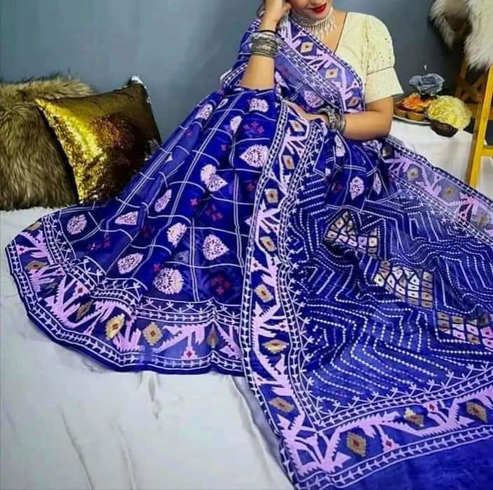 Half Silk Handprited Sarees