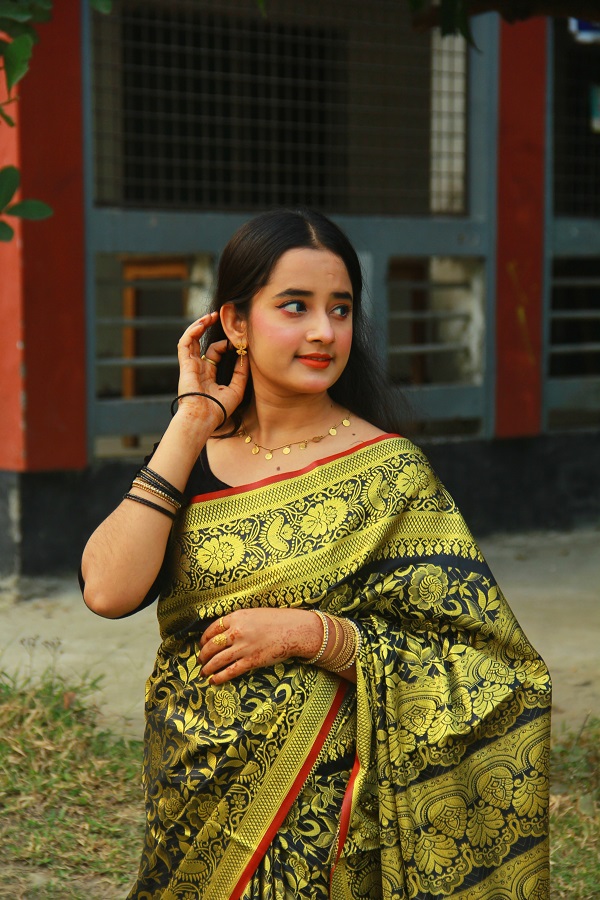 সিল্ক কাতান শাড়ি ছবি 20