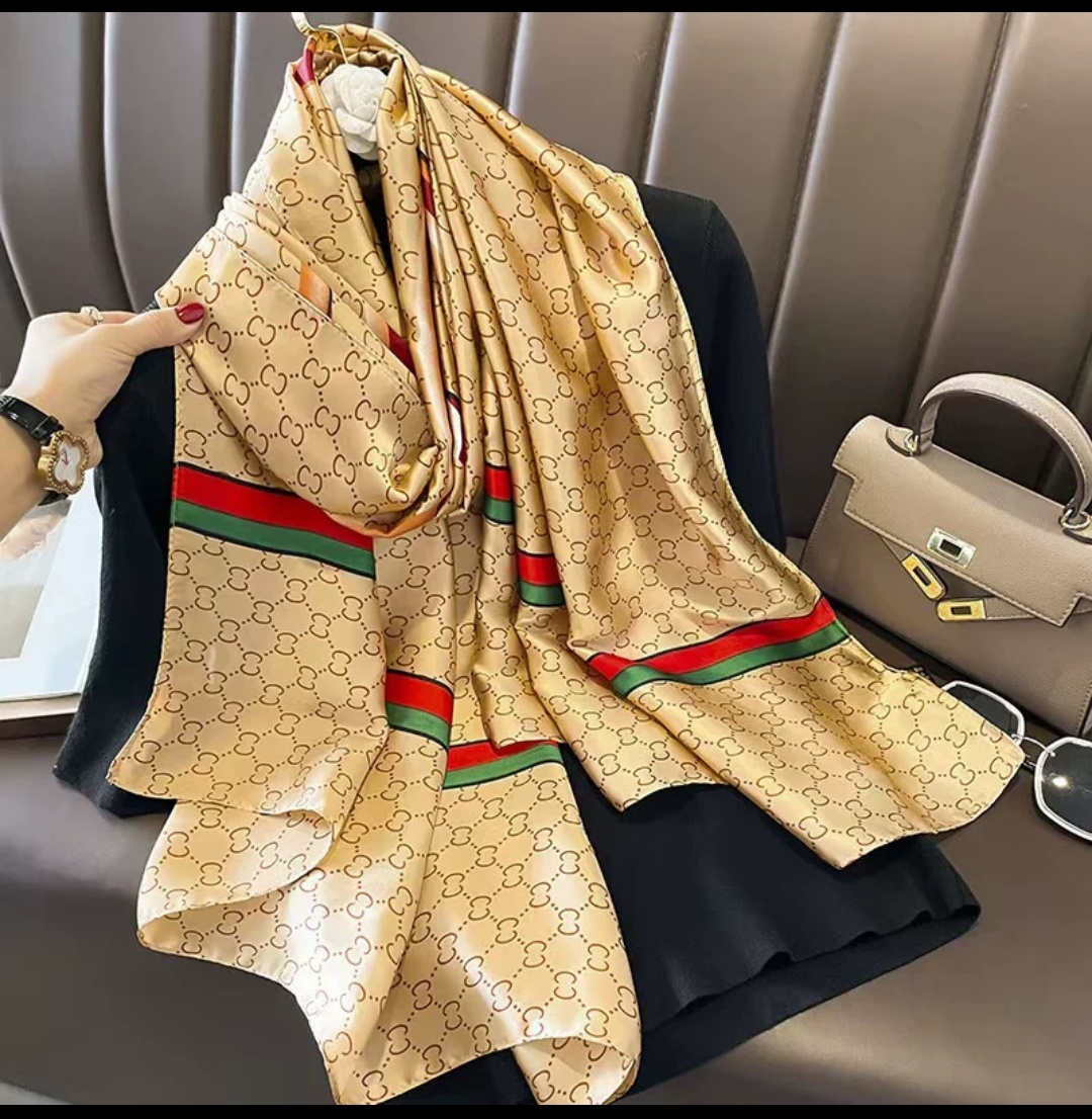 premium Luxury Satin Silk Scarf ছবি 2