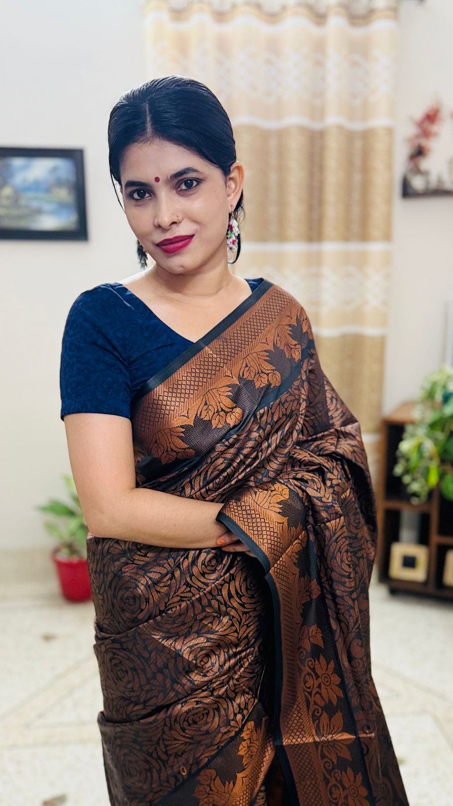 সিল্ক কাতান শাড়ি ছবি 11
