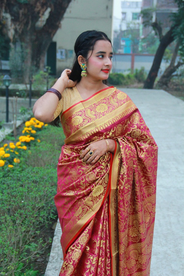 সিল্ক কাতান শাড়ি