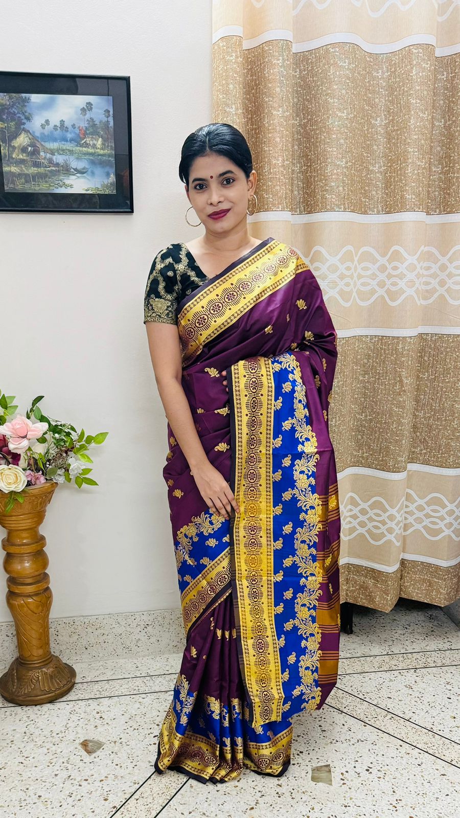 সিল্ক কাতান শাড়ি
