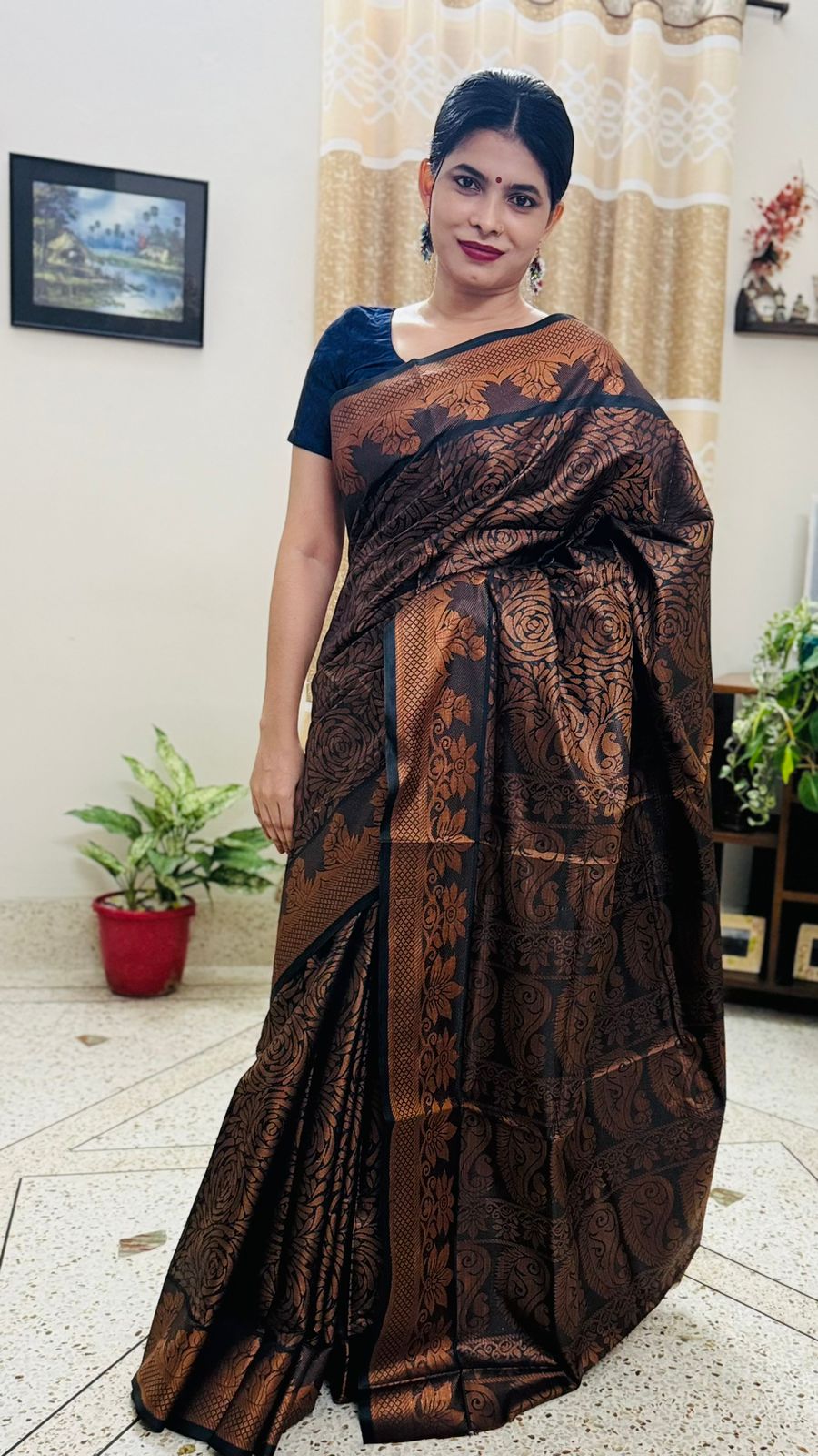 সিল্ক কাতান শাড়ি ছবি 12