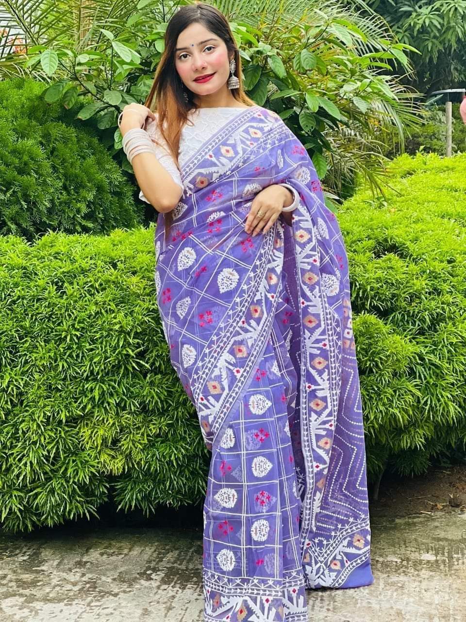 Half Silk Handprited Sarees