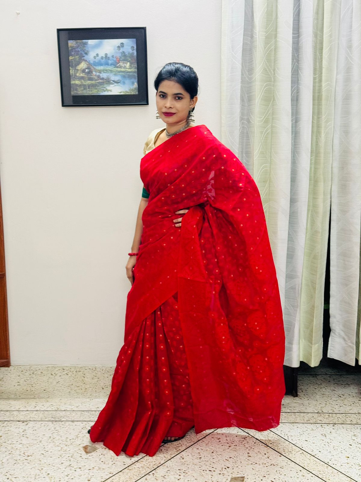 সিল্ক কাতান শাড়ি ছবি 9