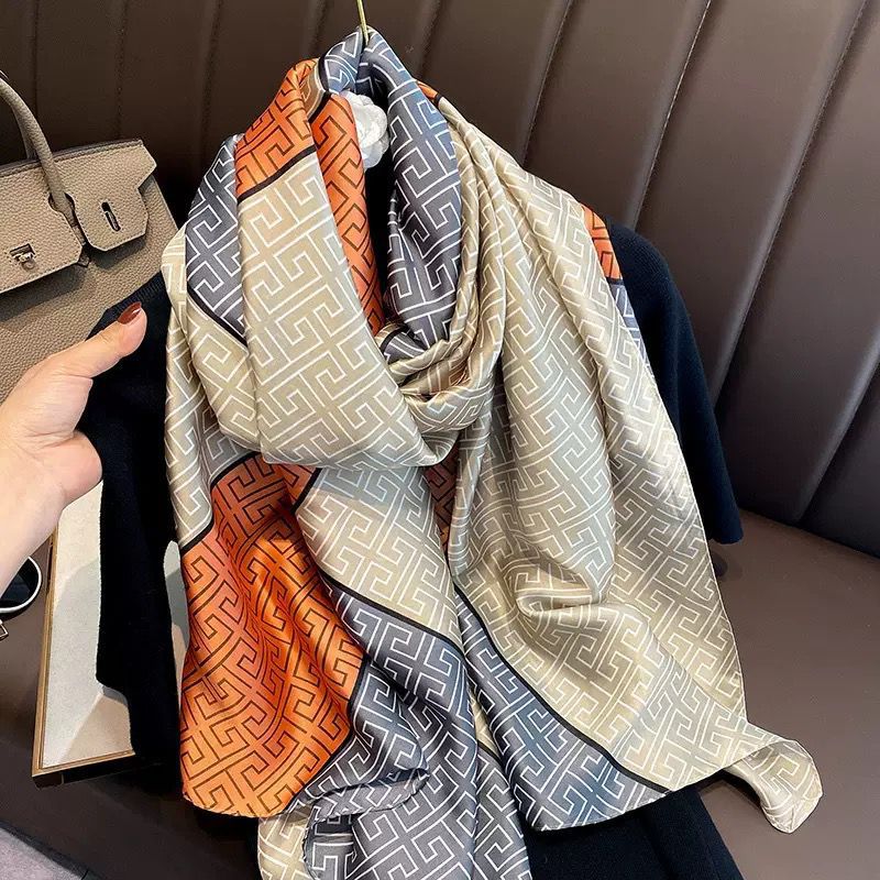 premium Luxury Satin Silk Scarf ছবি 14