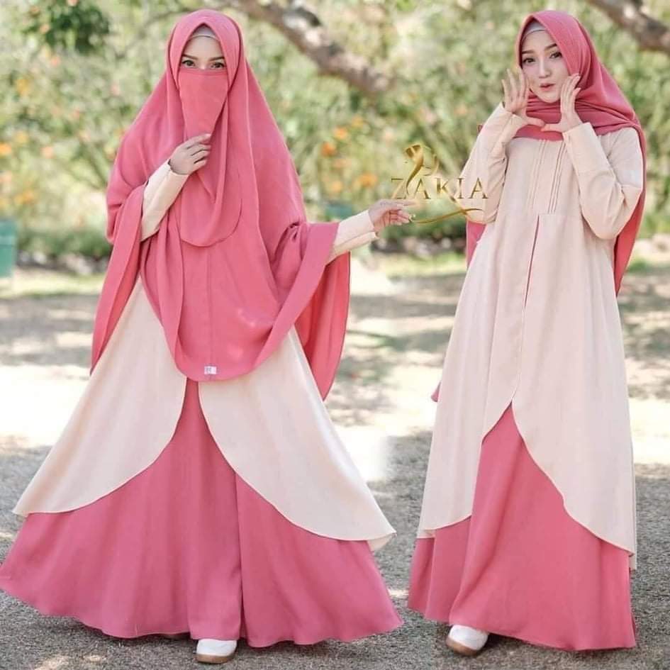 Dubai Cherry Borka with Hijab Nikab Set ছবি 6