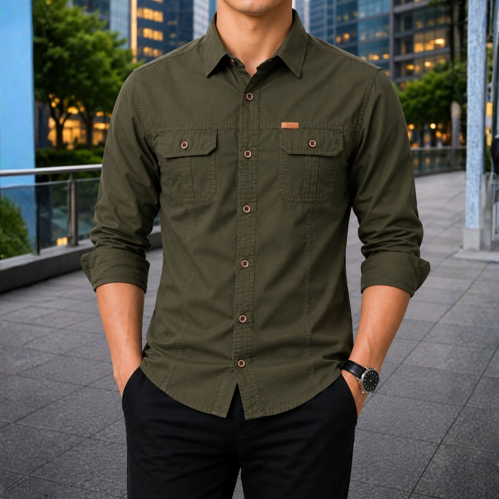 Stylish Full Sleeve Panel Shirt ছবি 6