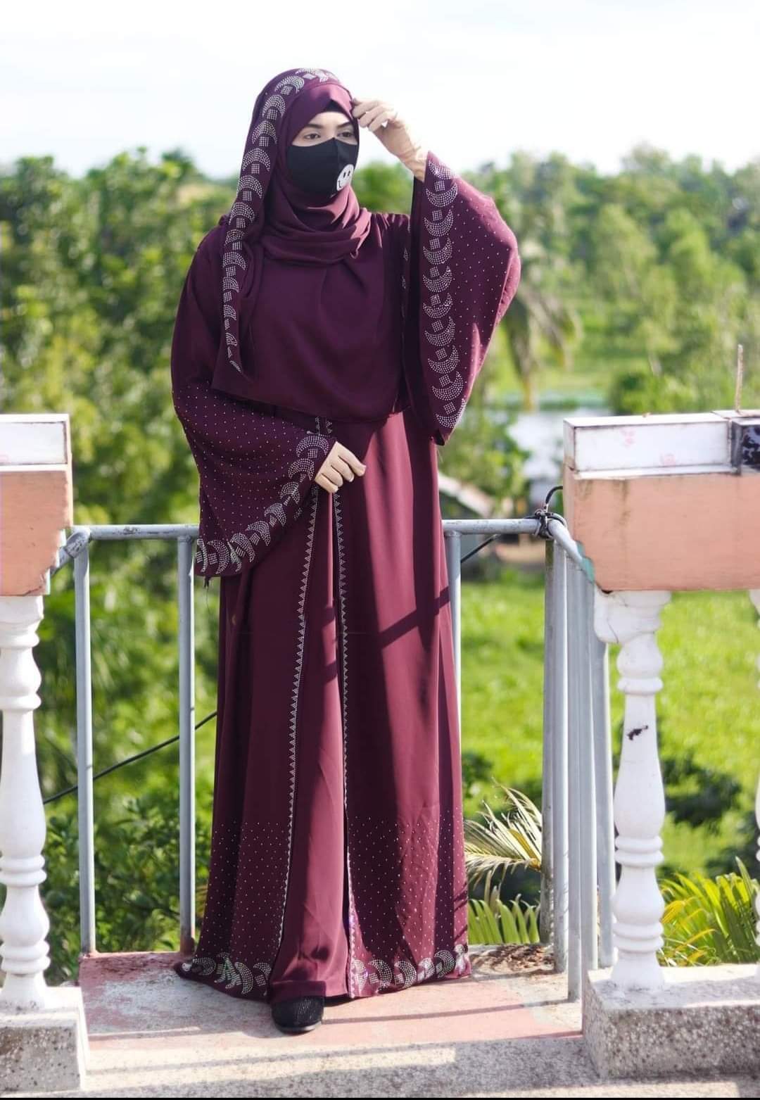 Stone Koti Borka with Hijab