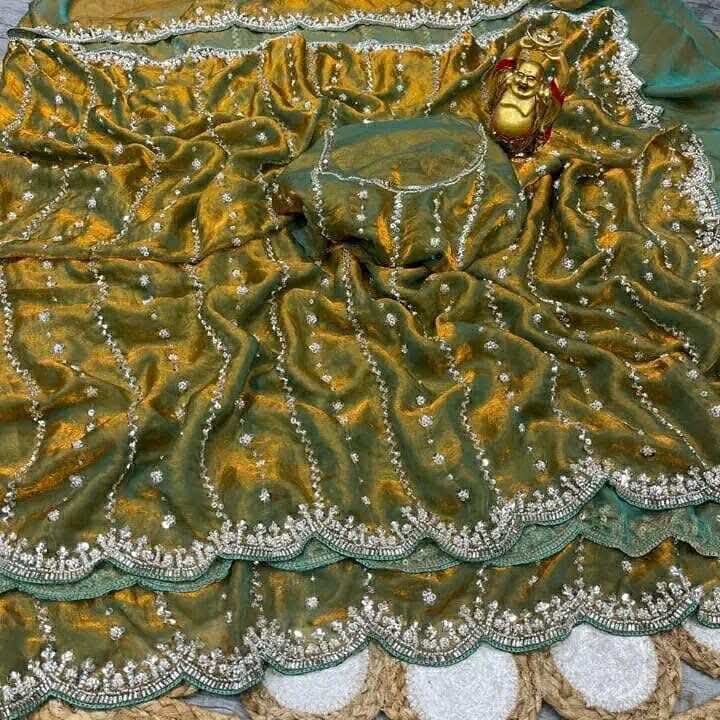 Indian Georgette Sharee with Blouse Piece ছবি 4