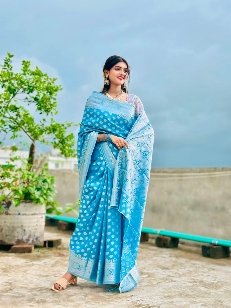Soft silk katan sharee
