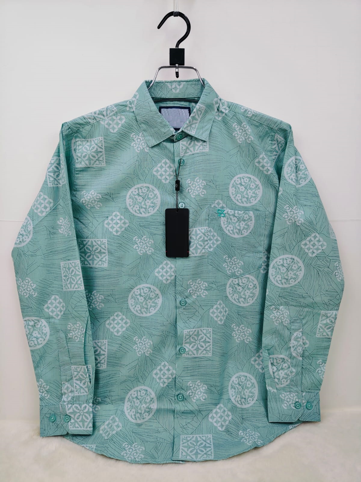 Pure Cotton full Sleeve Check & Print Shirt for Men's ছবি 3