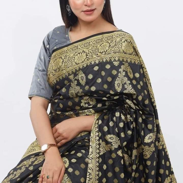 সিল্ক কাতান শাড়ি ছবি 3
