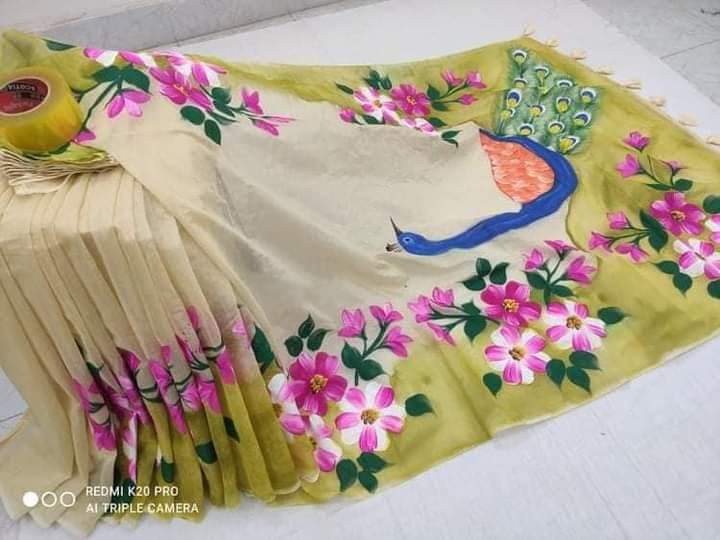 হ্যান্ডপ্রিন্ট শাড়ী