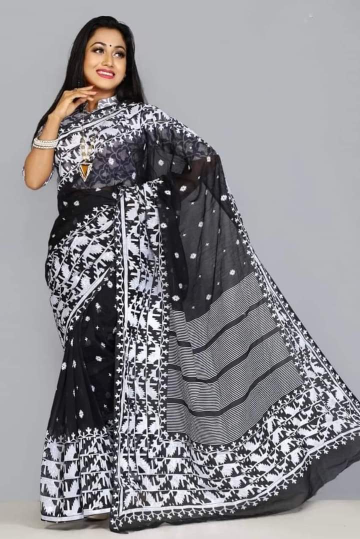 Half Silk Handprited Sarees ছবি 9