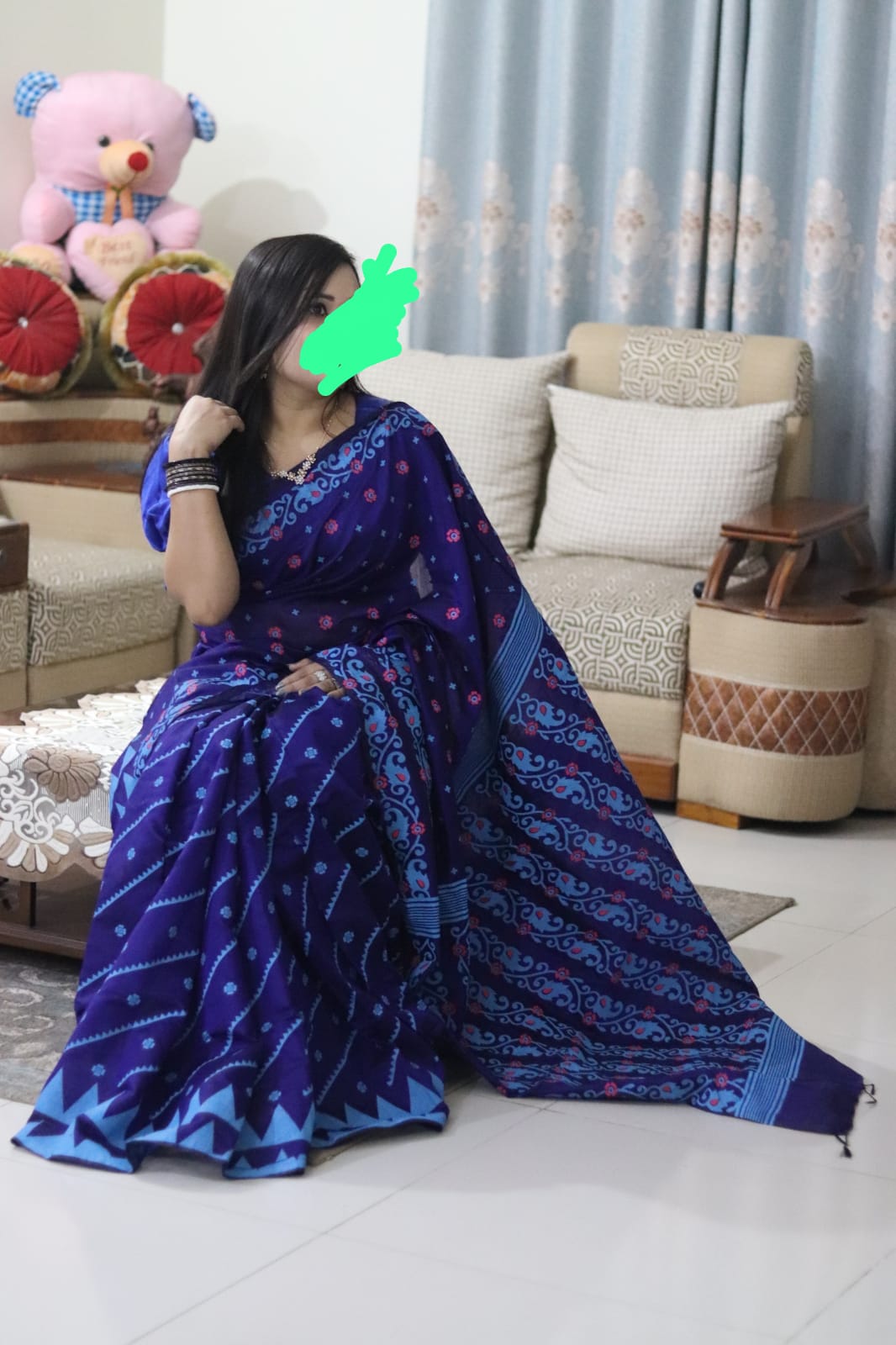Half Silk Handprited Sarees ছবি 4