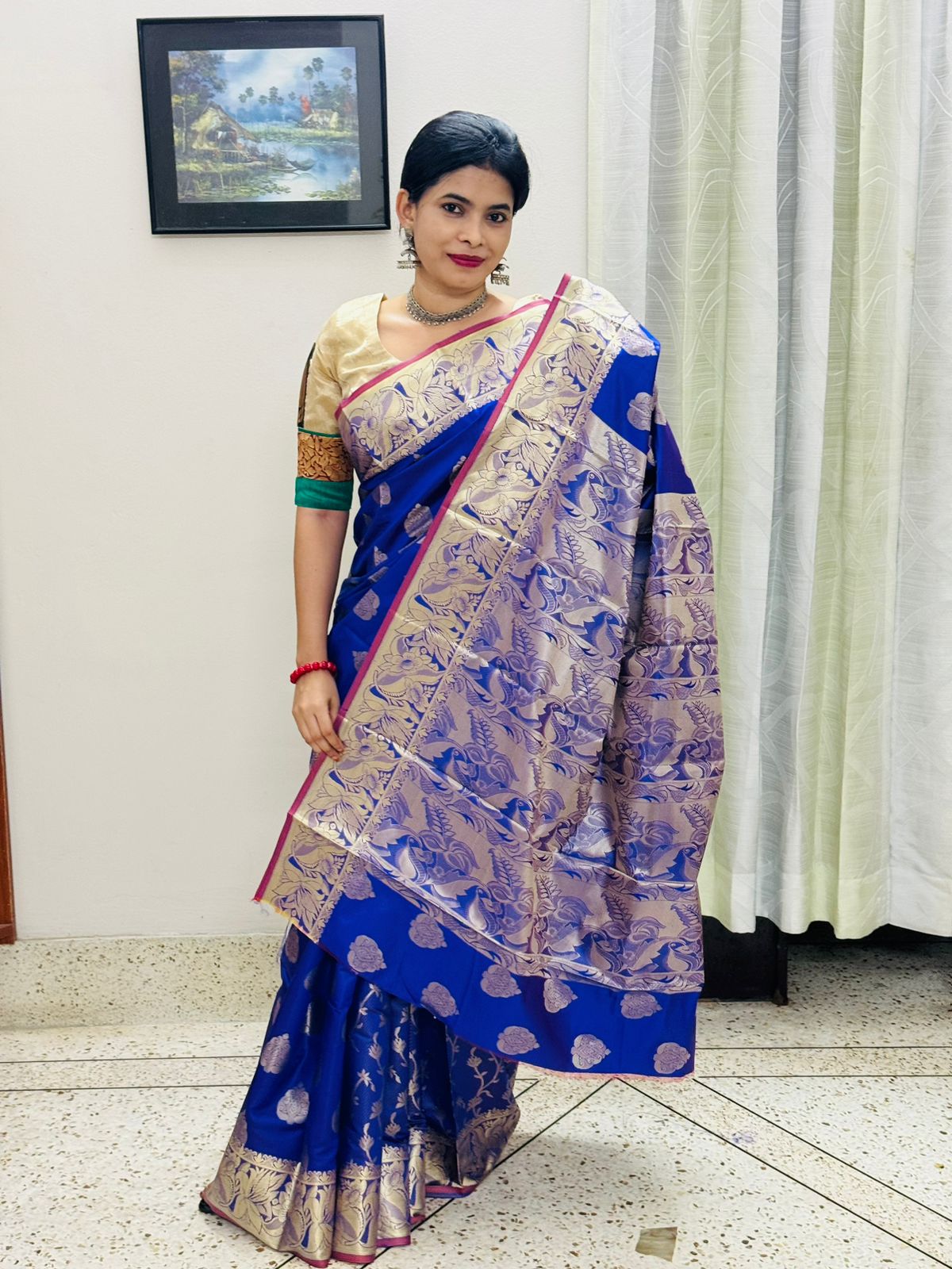 সিল্ক কাতান শাড়ি ছবি 11