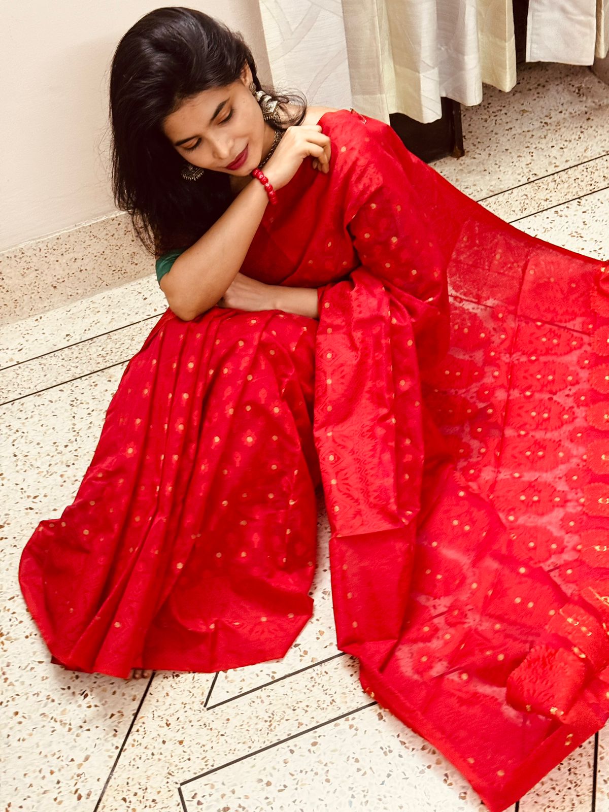 সিল্ক কাতান শাড়ি ছবি 2