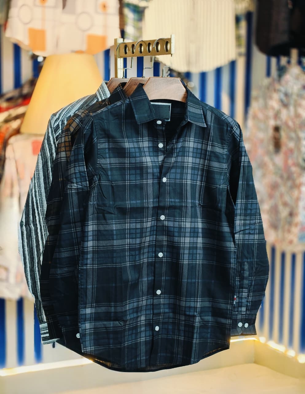 Pure Cotton full Sleeve Check & Print Shirt for Men's ছবি 13