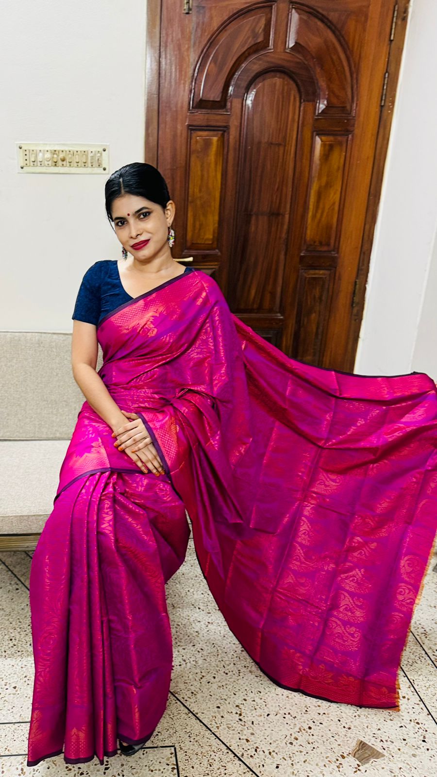 সিল্ক কাতান শাড়ি ছবি 4