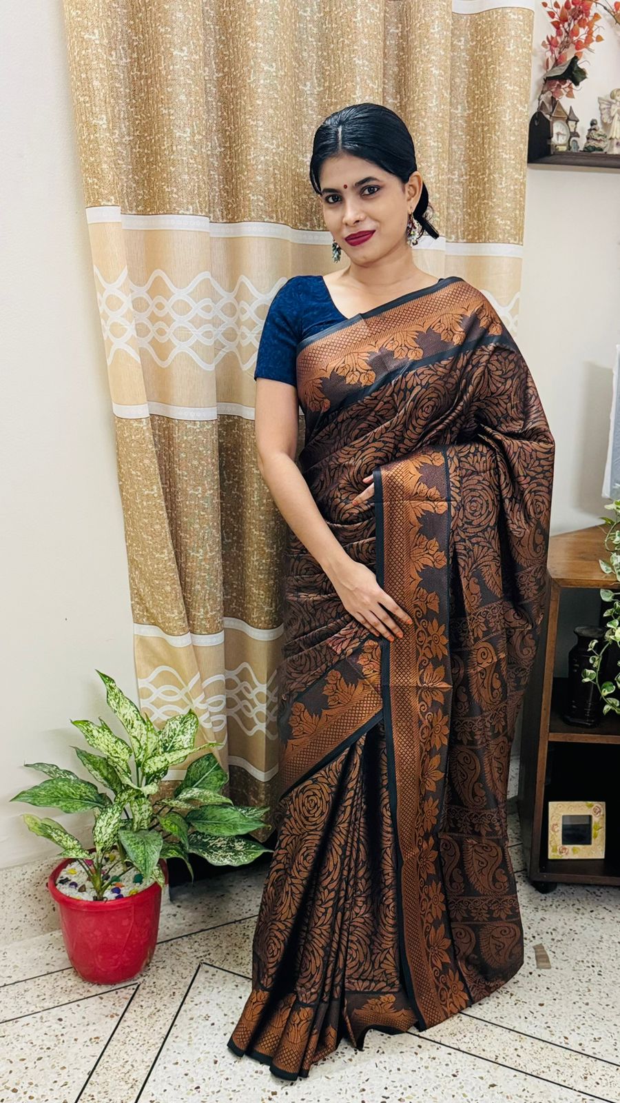 সিল্ক কাতান শাড়ি ছবি 14