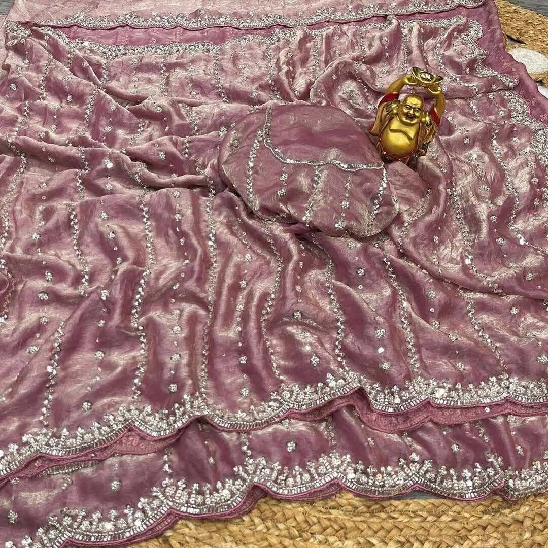 Indian Georgette Sharee with Blouse Piece ছবি 2
