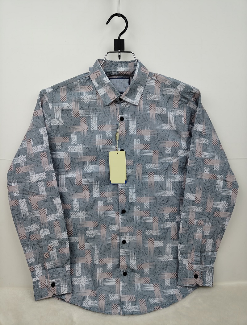 Pure Cotton full Sleeve Check & Print Shirt for Men's
