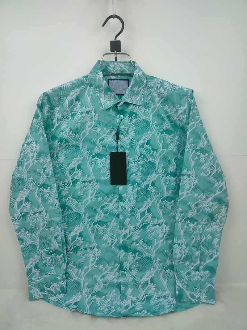 Pure Cotton full Sleeve Check & Print Shirt for Men's