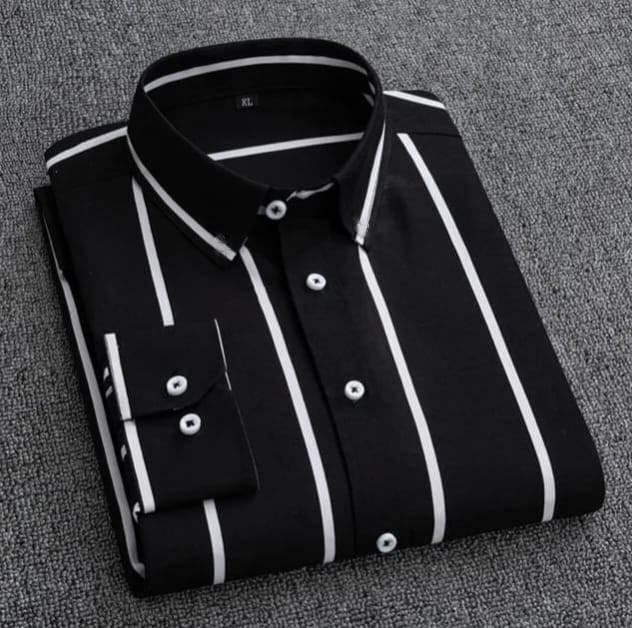 Men's Long Sleeve Stripe Print Shirt ছবি 9