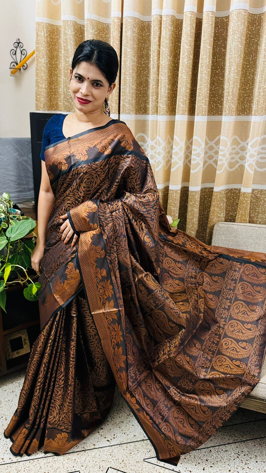 সিল্ক কাতান শাড়ি ছবি 3