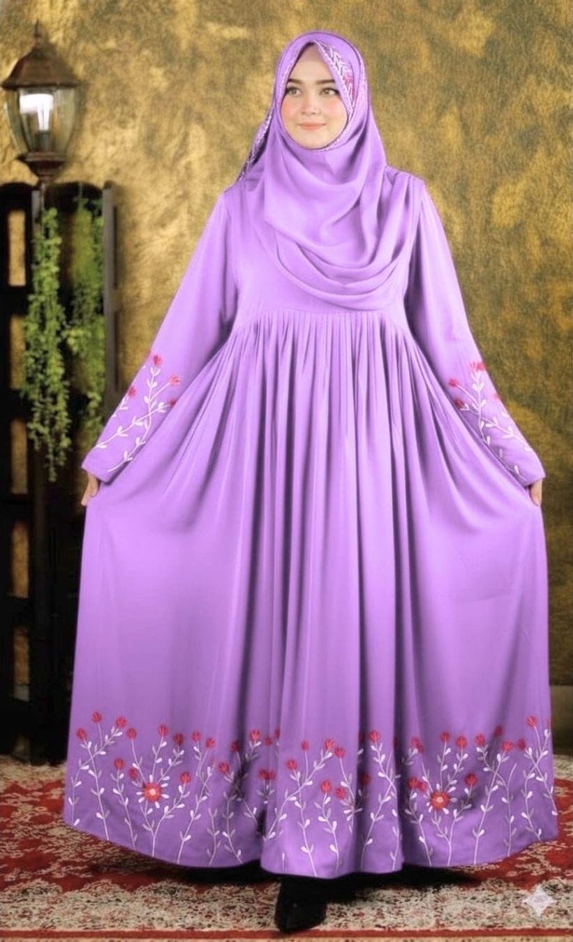 Rajanigandha Embroidery Borka with Hihab ছবি 4