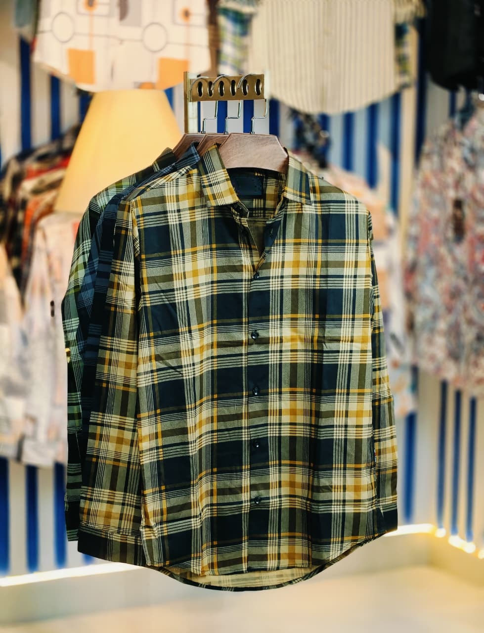 Pure Cotton full Sleeve Check & Print Shirt for Men's ছবি 9