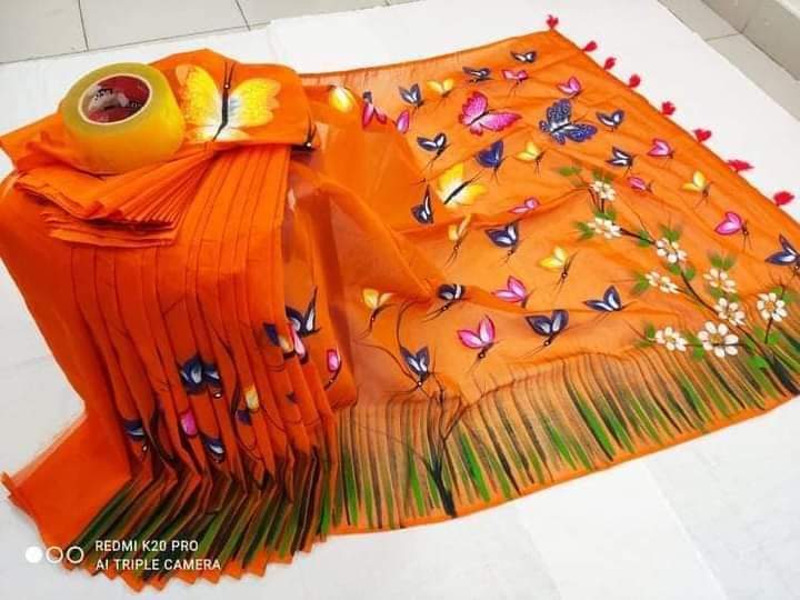 হ্যান্ডপ্রিন্ট শাড়ী ছবি 10