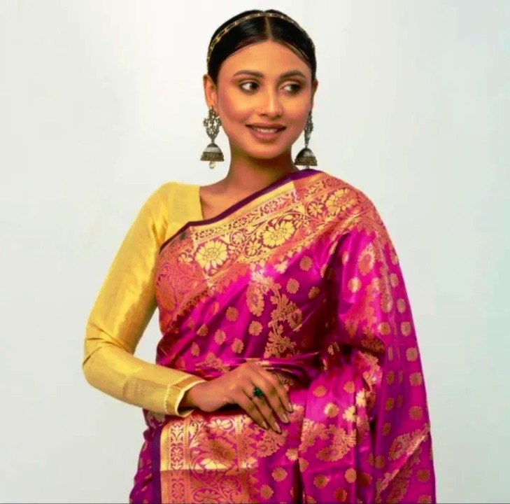 সিল্ক কাতান শাড়ি ছবি 5