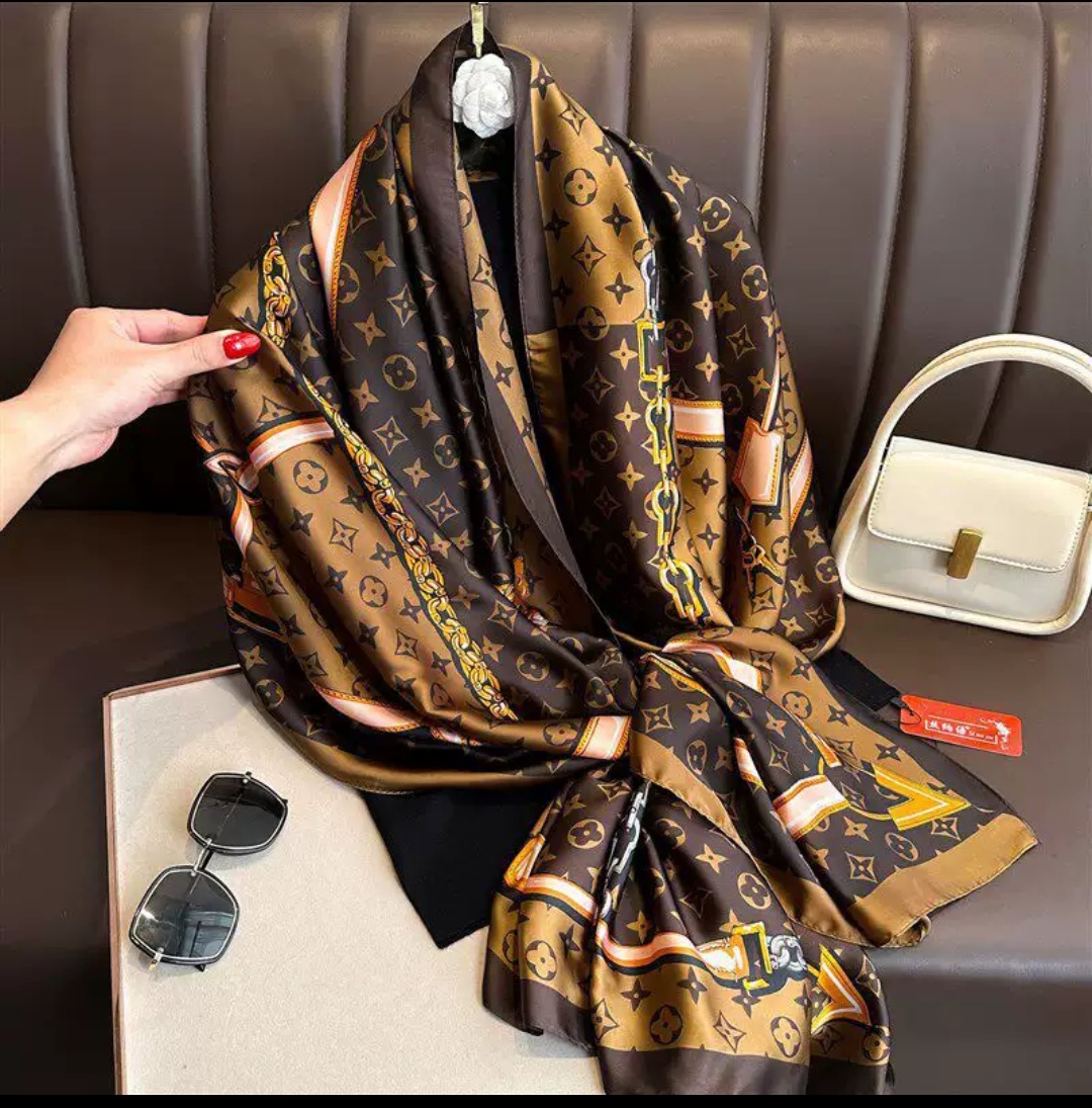 premium Luxury Satin Silk Scarf ছবি 15