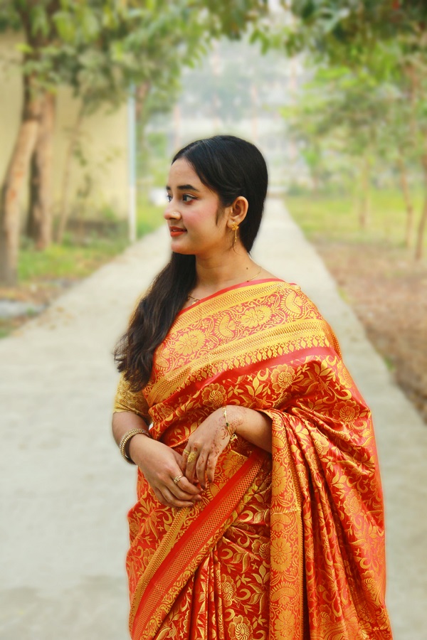 সিল্ক কাতান শাড়ি ছবি 4