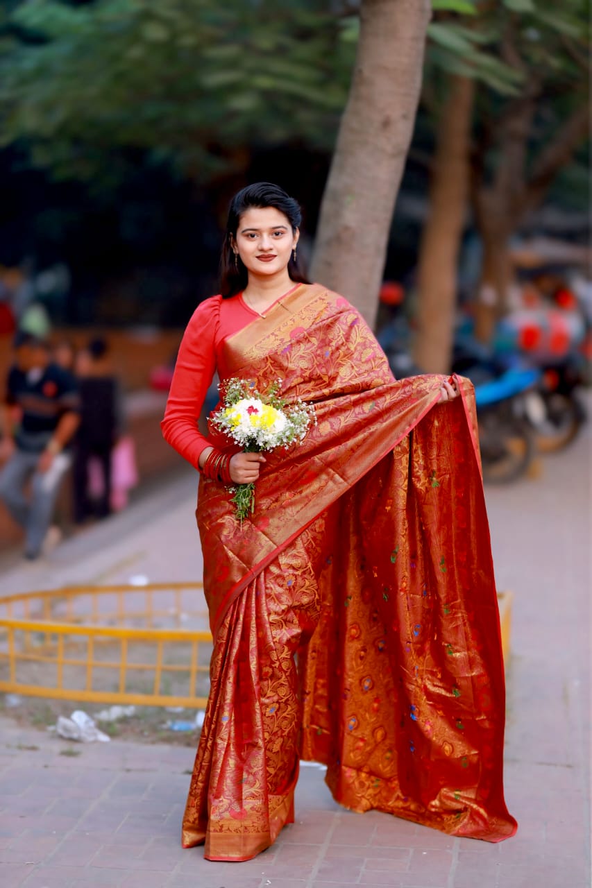 সিল্ক কাতান শাড়ি ছবি 2