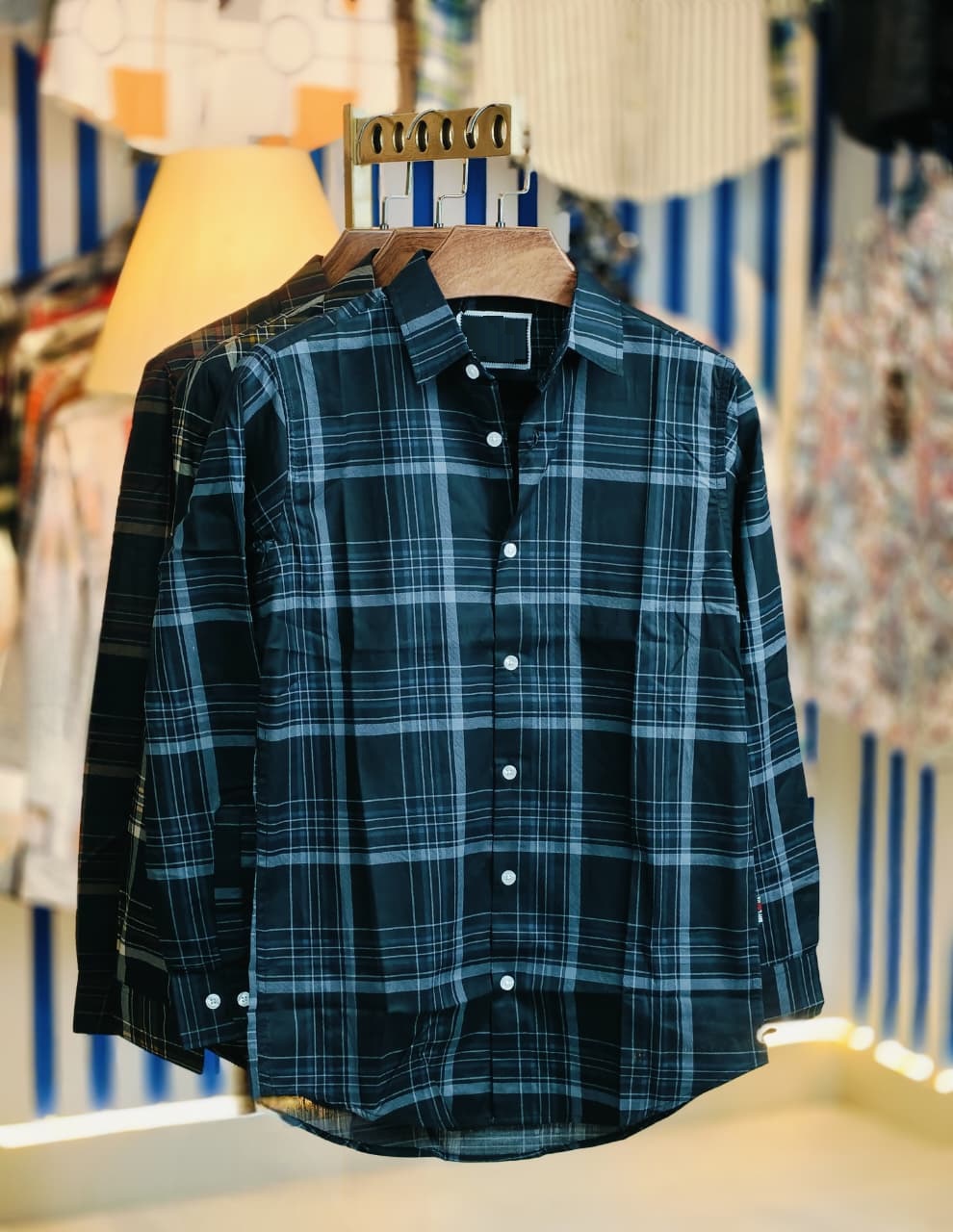 Pure Cotton full Sleeve Check & Print Shirt for Men's ছবি 5