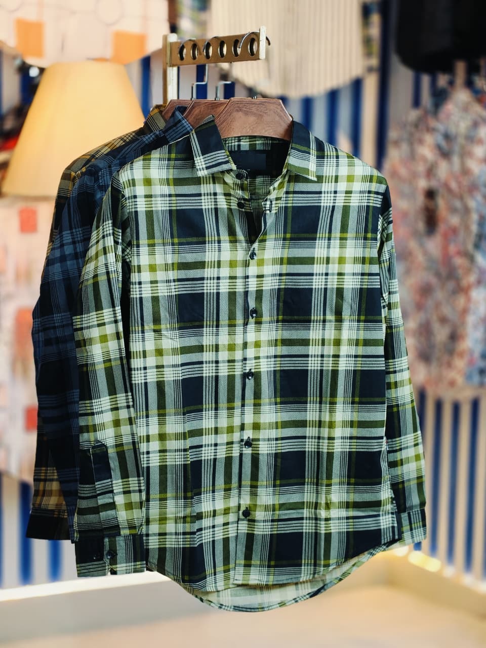 Pure Cotton full Sleeve Check & Print Shirt for Men's ছবি 11