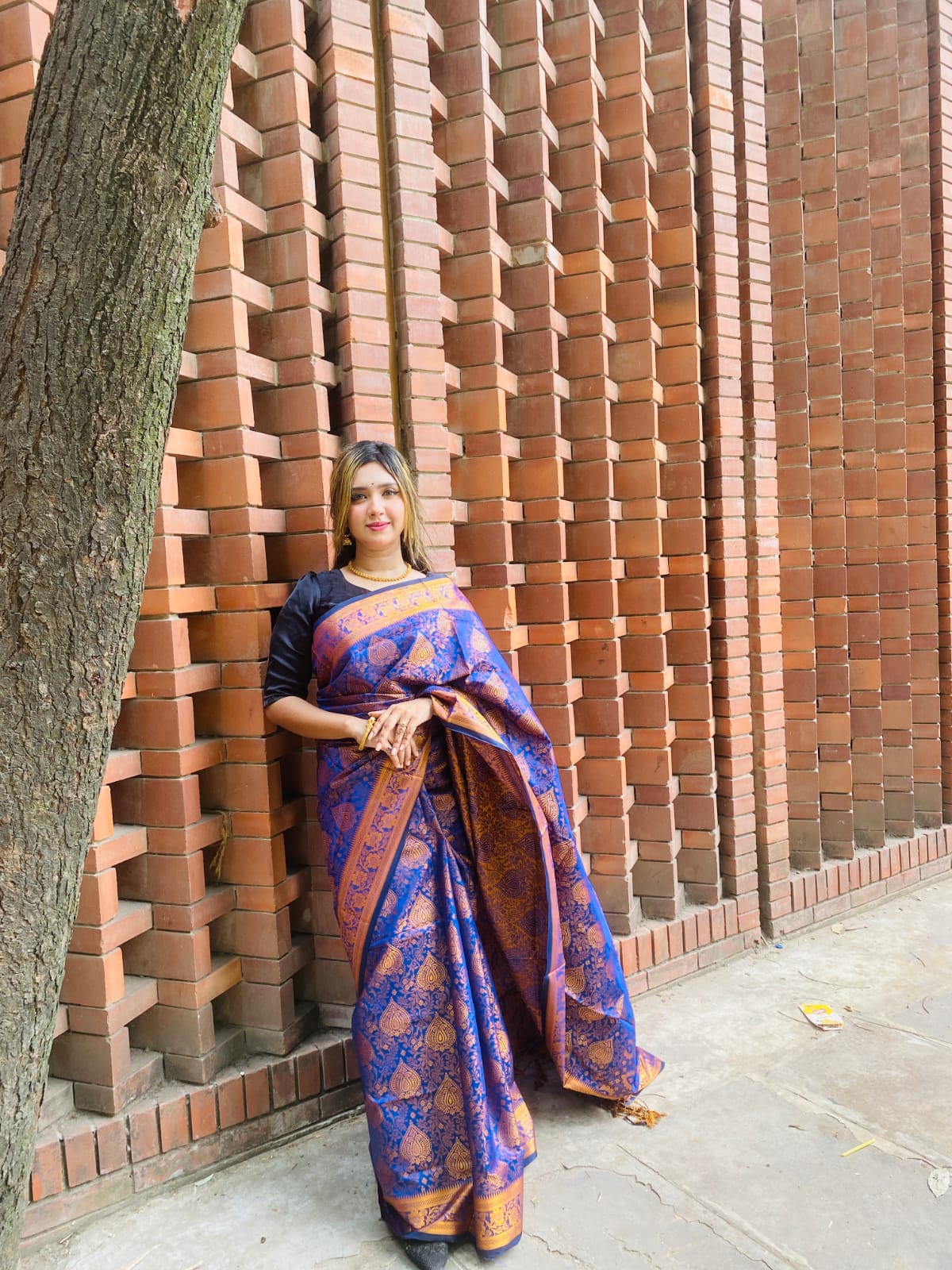 সিল্ক কাতান শাড়ি ছবি 10