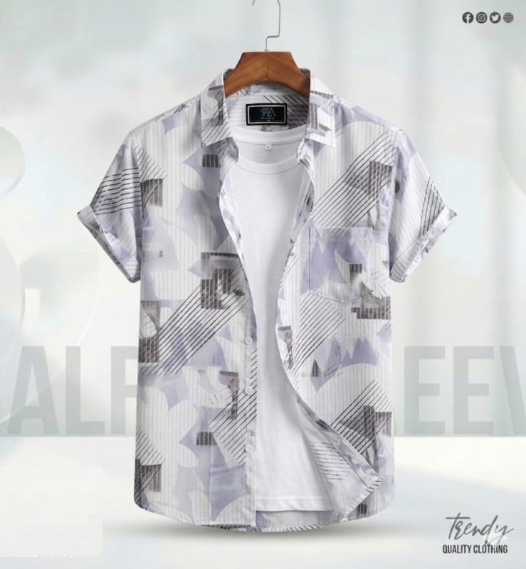 Digital Printed Premium Half Sleeve Shirt ছবি 3