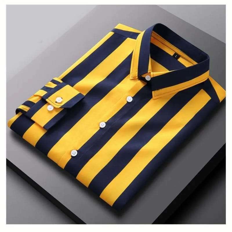 Men's Long Sleeve Stripe Print Shirt ছবি 8