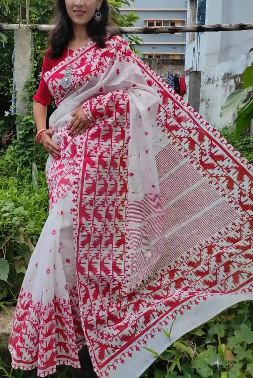 Half Silk Handprited Sarees ছবি 12