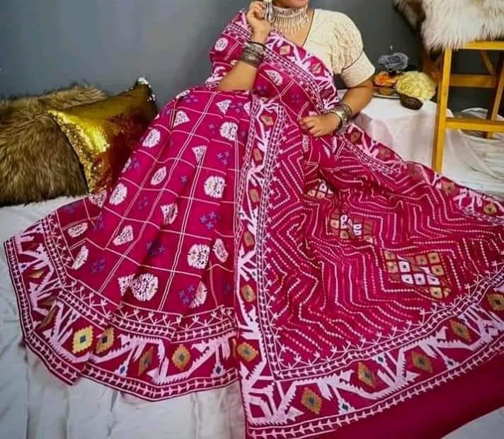Half Silk Handprited Sarees ছবি 14