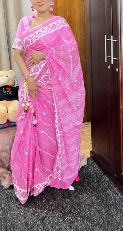 Half Silk Handprited Sarees ছবি 11