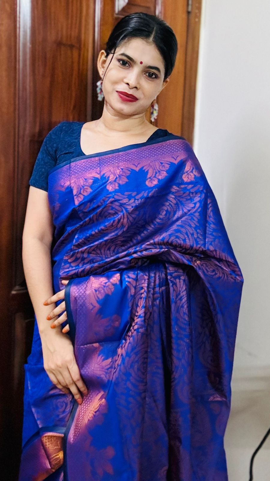 সিল্ক কাতান শাড়ি ছবি 8