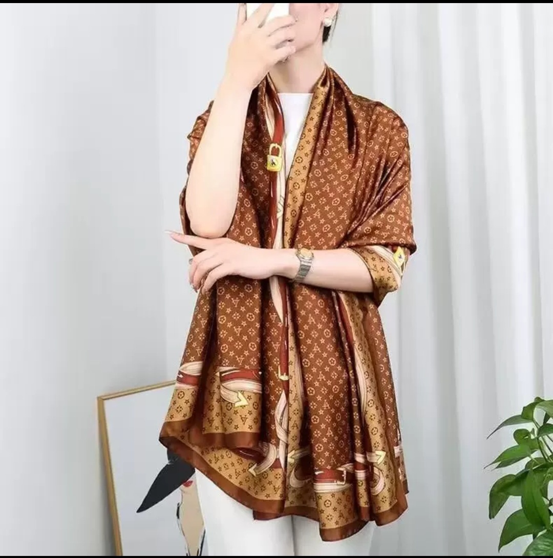 premium Luxury Satin Silk Scarf ছবি 12