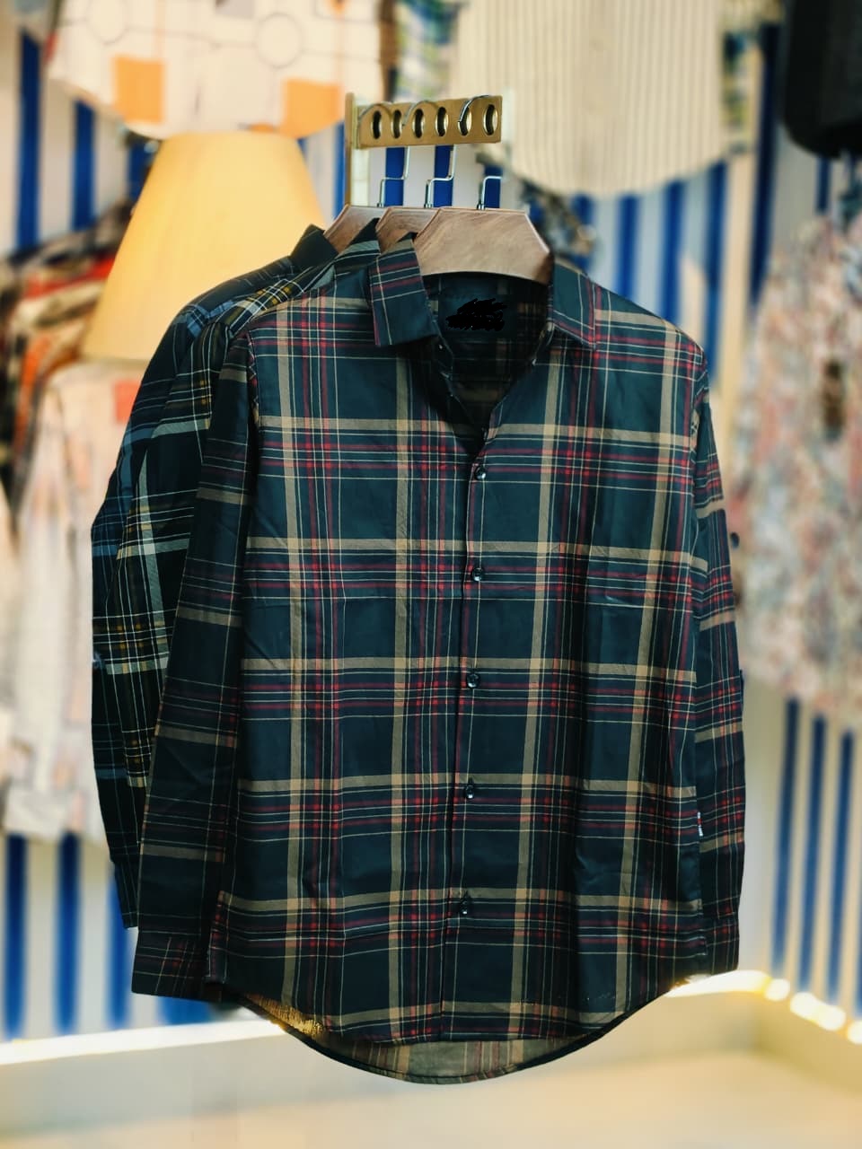 Pure Cotton full Sleeve Check & Print Shirt for Men's ছবি 4